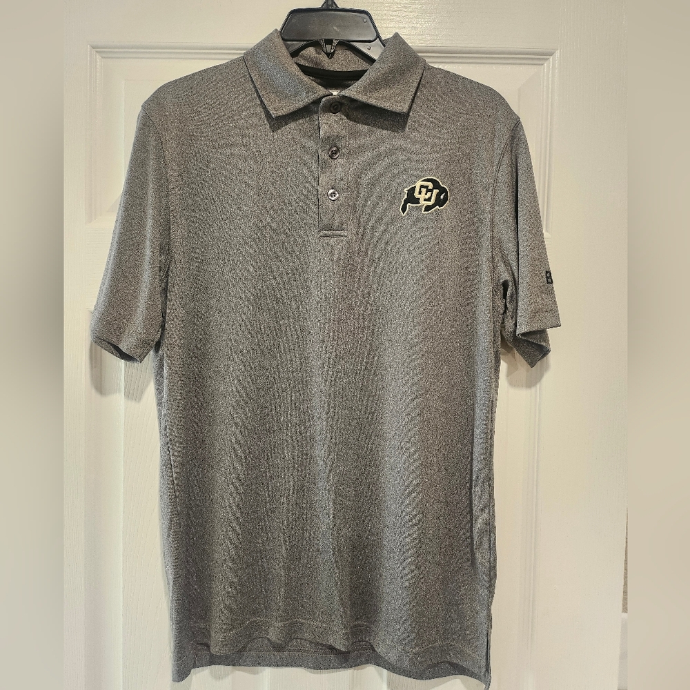 Gray Colorado Buffaloes Polo Shirt - Small Performance Short Sleeve